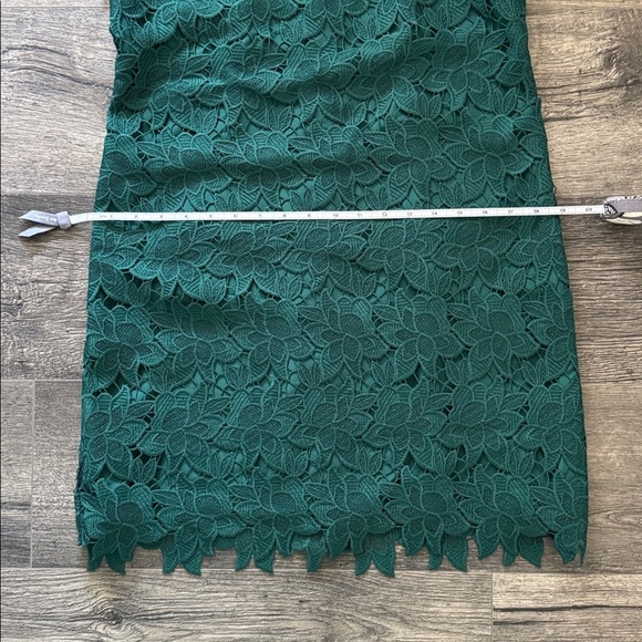 Ann Taylor Factory Holiday Green Lace Short Sleeve Dress Size 6P - Picture 6 of 7